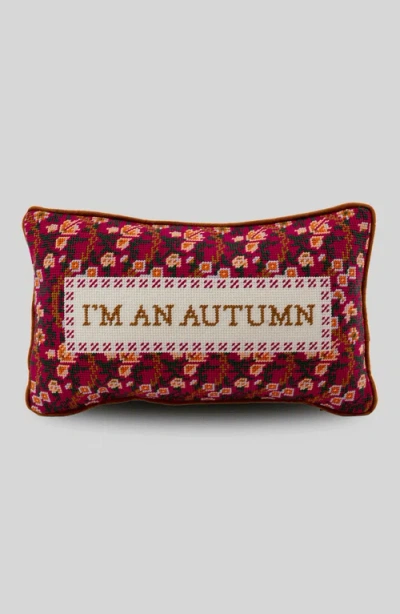Furbish I'm An Autumn Needlepoint Pillow In Multi