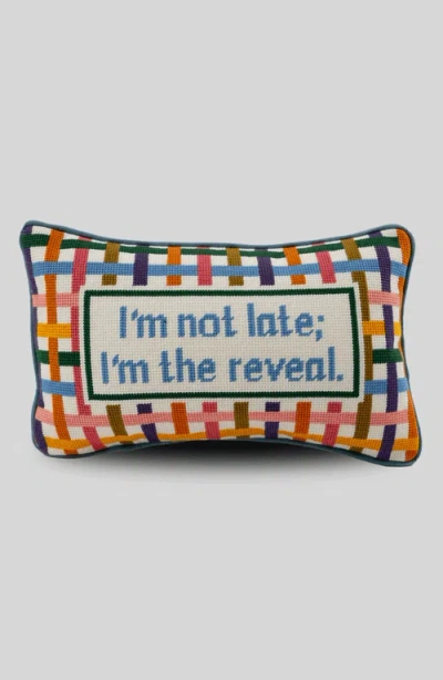 Furbish I'm The Reveal Needlepoint Pillow In Blue