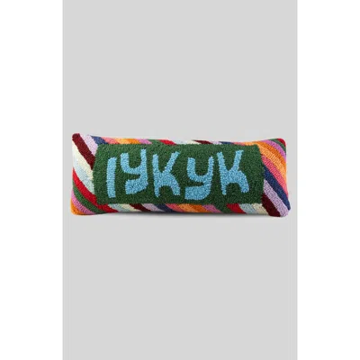 Furbish Iykyk Hook Pillow In Red, Green, Skyblue, Multi