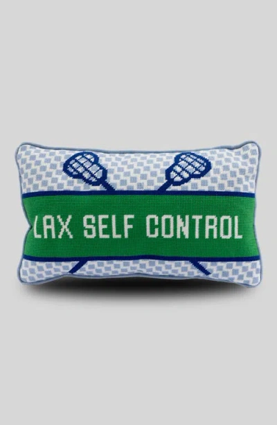 Furbish Lax Self Control Needlepoint Pillow In Multi