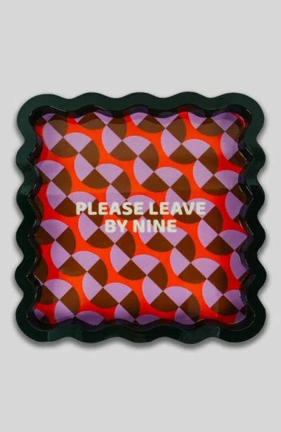 Furbish Leave By Nine Lacquer Tray In Multi