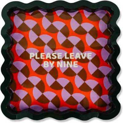 Furbish Leave By Nine Lacquer Tray In Multi