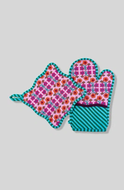 Furbish Light Pink Pot Holder & Oven Mitt