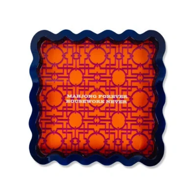 Furbish Mahjong Large Lacquer Tray In Multi