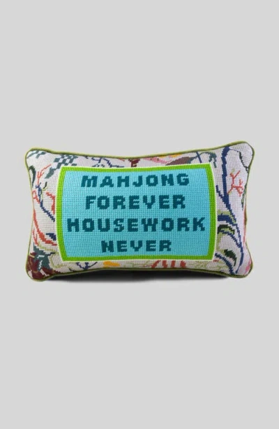 Furbish Mahjong Needlepoint Pillow In Multi