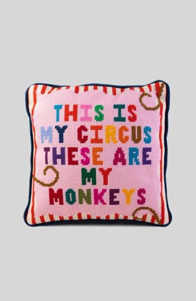 Furbish My Circus Needlepoint Pillow In Multi
