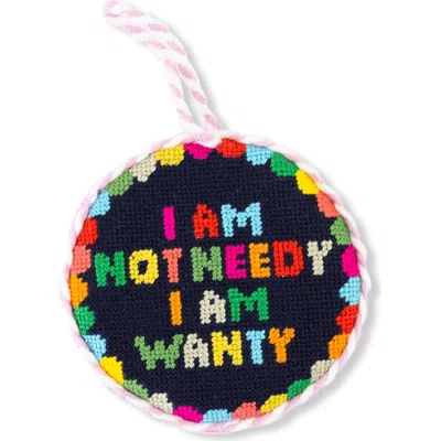 Furbish Needlepoint Ornament In Blue-green