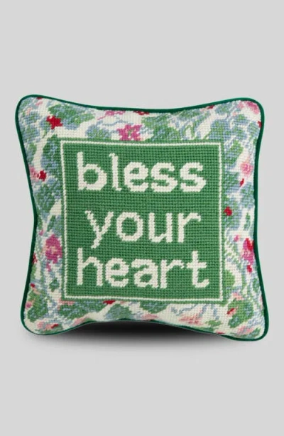 Furbish Needlepoint Pillow In Green