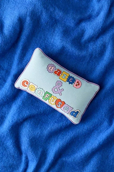 Furbish Needlepoint Throw Pillow By  In Dazed/confused At Urban Outfitters In Blue