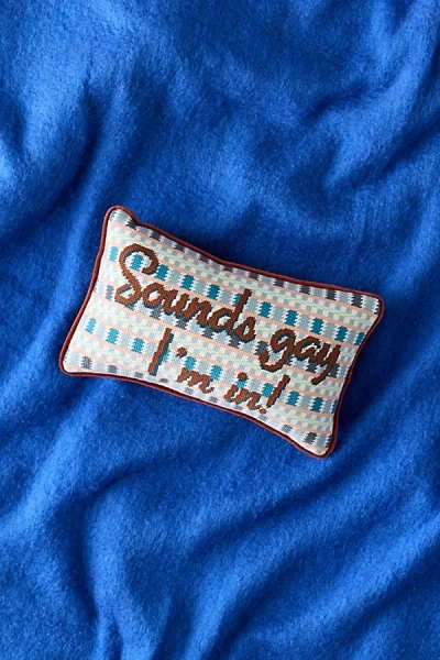 Furbish Needlepoint Throw Pillow By  In Sounds Gay At Urban Outfitters In Multi