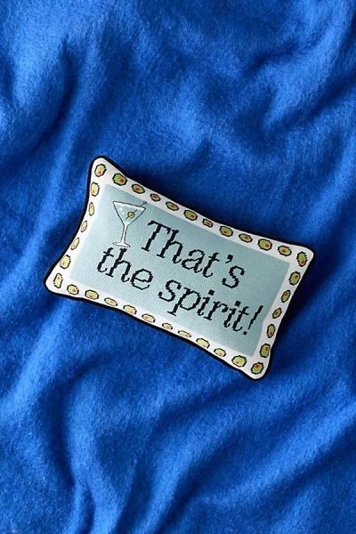 Furbish Needlepoint Throw Pillow By  In That's The Spirit At Urban Outfitters In Blue