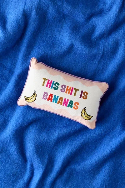 Furbish Needlepoint Throw Pillow By  In This S*** Is Bananas At Urban Outfitters In Neutral