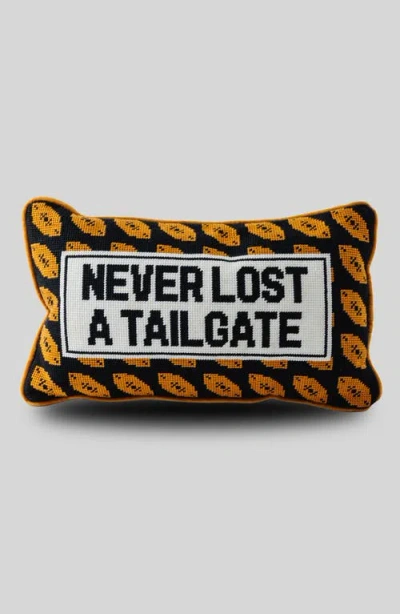 Furbish Never Lost A Tailgate Needlepoint Pillow In Multi