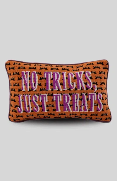 Furbish No Tricks Needlepoint Pillow In Brown
