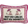 Furbish Not My Circus Needlepoint Pillow In Hot Pink, Red, Beige