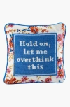 Furbish Overthink Needlepoint Pillow In Blue, White
