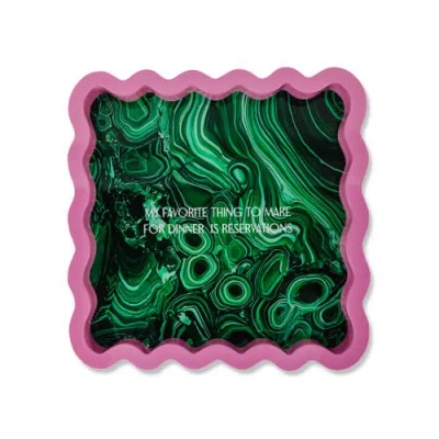 Furbish Reservations Large Lacquer Tray In Green