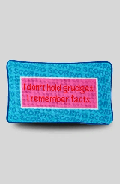 Furbish Scorpio Needlepoint Pillow In Blue