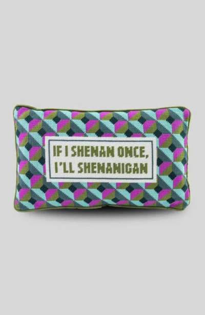 Furbish Shenanigans Needlepoint Pillow In Multi