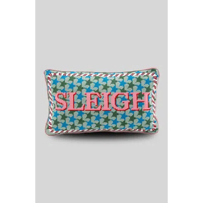 Furbish Sleigh Needlepoint Pillow In Multi