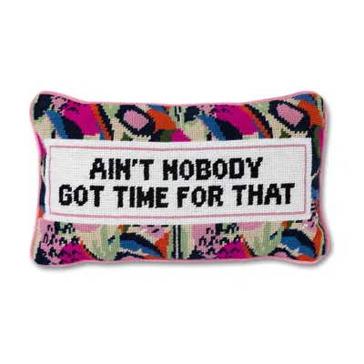 Furbish Studio Ain't Nobody Needlepoint Pillow In Light Pink In Multi