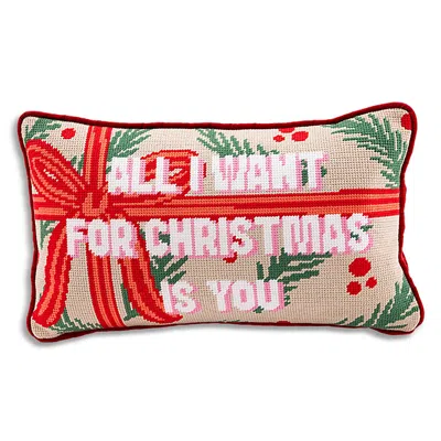 Furbish Studio All I Want Needlepoint Pillow In Red