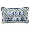 Furbish Studio Baby It's Cold Outside Needlepoint Pillow In Blue