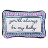 Furbish Studio Be My Baby Mini Needlepoint Decorative Pillow In Dark Green