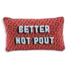 Furbish Studio Better Not Pout Needlepoint Pillow In Red