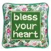 Furbish Studio Bless Your Heart Decorative Needlepoint Pillow In Green