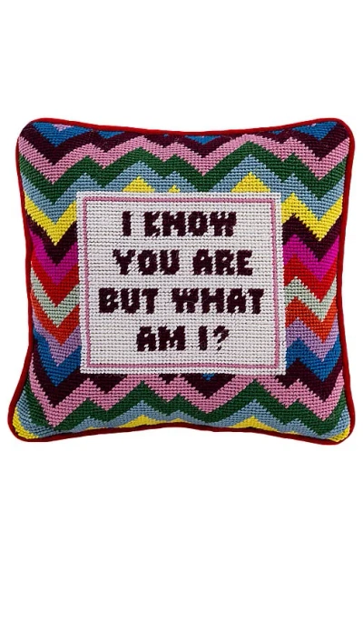 Furbish Studio But What Am I Needlepoint Pillow In N,a