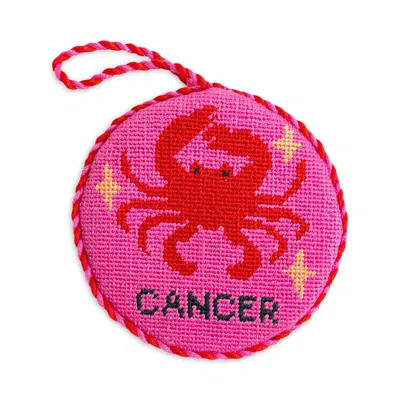 Furbish Studio Cancer Needlepoint Zodiac Ornament In Blue