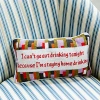 FURBISH STUDIO CAN'T GO OUT NEEDLEPOINT DECORATIVE PILLOW