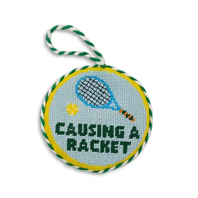 Furbish Studio Causing A Racket Needlepoint Ornament In Multi