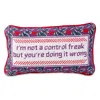 Furbish Studio Control Freak Needlepoint Decorative Pillow In Red
