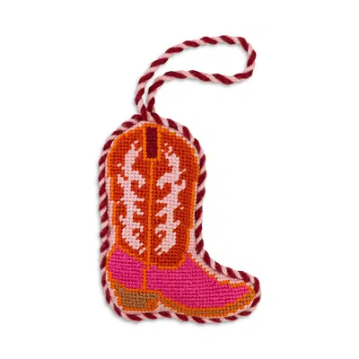 Furbish Studio Cowboy Boot Needlepoint Ornament In Multi