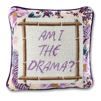 Furbish Studio Drama Needlepoint Pillow, 11 X 11 In Multi
