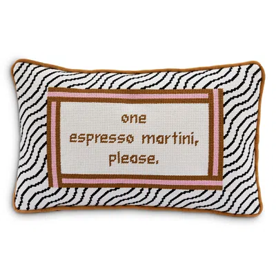 Furbish Studio Espresso Martini Needlepoint Pillow, 15 X 9 In Multi