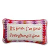 Furbish Studio Everything's Fine Needlepoint Decorative Pillow In Multi