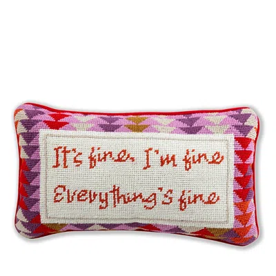 Furbish Studio Everything's Fine Needlepoint Decorative Pillow In Multi