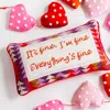 Furbish Studio Everything's Fine Needlepoint Decorative Pillow In Red