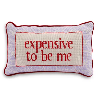 Furbish Studio Expensive To Be Me Needlepoint Pillow, 15 X 9 In Purple