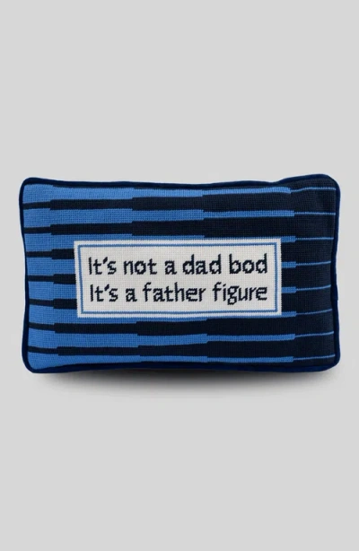 Furbish Studio Father Figure Needlepoint Pillow In Blue