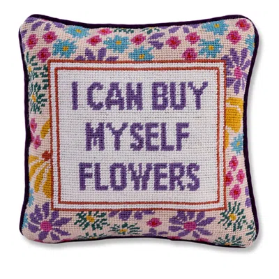 Furbish Studio Flowers Needlepoint Pillow, 11 X 11 In Multi