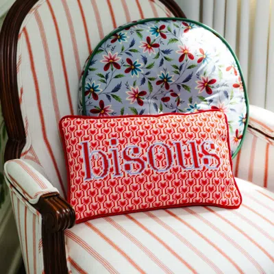 Furbish Studio Furbish Bisous Needlepoint Pillow