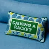 Furbish Studio Causing A Racket Needlepoint Decorative Pillow In Multi