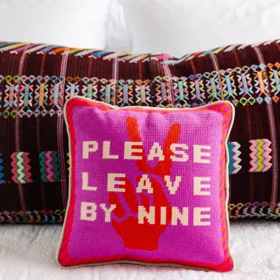 Furbish Studio Furbish Leave By Nine Needlepoint Pillow