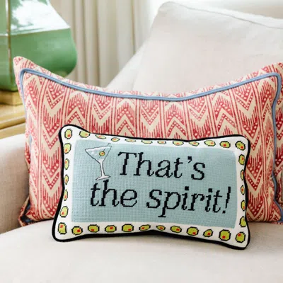 Furbish Studio Furbish That's The Spirit Needlepoint Pillow In Multi