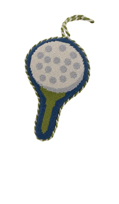 Furbish Studio Golf Ball & Tee Needlepoint Ornament In N,a