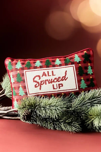 Furbish Studio Holiday Needlepoint Pillow In Multi